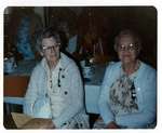 Photograph of Mrs. Irene Simpson and Mrs. Winnie Bilcox, 50th Anniversary, Colborne Women's Institute, Colborne Women's Institute Scrapbook