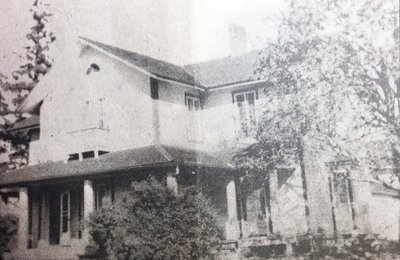 Newspaper clipping photograph of Belleview, Colborne, Ontario, home of the Campbell and McTavish side of Enid Rogers’ family