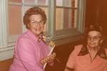 Photographs of Mrs. Emmie Oddie and Mrs. Usher, Castleton Women's Institute members, 75th Anniversary, 1980