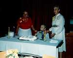 Photograph of Lenore Mutton, Beth Carr and Mary McKague, Castleton Women's Institute members, 85th Anniversary, 1990