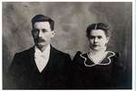 Photograph of Samuel Marvin McComb and Agnes McComb, and McComb family history, Castleton Women's Institute scrapbook