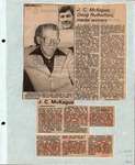 Newspaper clipping about J.C. McKague and Doug Rutherford, Castleton Women's Institute scrapbook