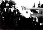 Photograph of George Warner (1850-1940), Alice Jane Honeywell (1856-1929), Corey, Fred and Robert Warner, and Warner and Black family history, Castleton Women's Institute scrapbook