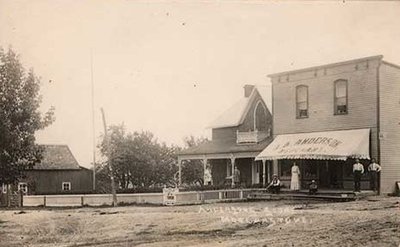 Postcard of Morganston General Store and hamlet history, Castleton Women's Institute scrapbook