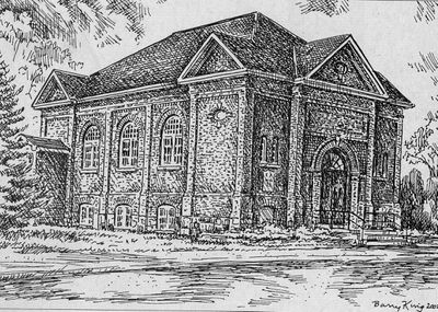 Sketch of the former Castleton Town Hall