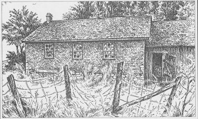 Sketch of the former Russ' School, School Section 20, Cramahe Township