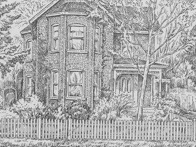 Sketch of King Street East residence, Colborne