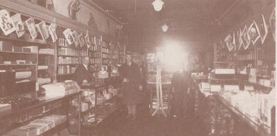 Interior of Griffis drug store, Colborne, Cramahe Township, ca. 1920s