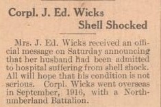 Exhibit, WWI Letters, Colborne Express, 3 May 1917, Wicks