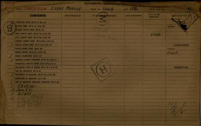 Edgar Manley Chatterson, Service Files, WWI, Cramahe Township