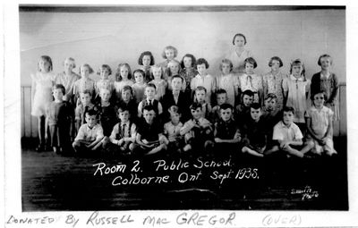 Class photograph, Colborne School, Room 2, Colborne, Cramahe Township, 1938