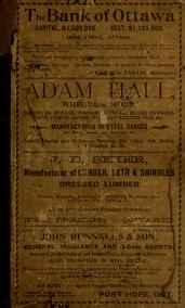 Farmers and Business Directory for the Counties of Durham, Northumberland, Peterboro and Victoria and Districts of Haliburton, Muskoka Nipissing and Parry Sound, 1897-8.