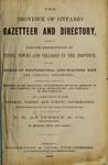 The Province of Ontario Gazetteer and Directory, containing concise descriptions of cities, towns and villages in the province, with names of professional and business men and principal inhabitants, 1869