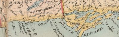 Cramahe Township map detail, A Map of Upper and Lower Canada, or, British North America with the Adjacent States, 1842