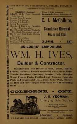 Farmers and Business Directory for the Counties of Durham, Haliburton, Northumberland, Peterboro and Victoria and Districts of  Muskoka, Nipissing, Parry Sound, Algoma and Manitoulin Island for 1903.