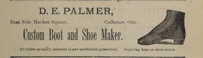 D.E. Palmer ad, The Union Publishing Co's Farmers' & Business Directory for the counties of Durham, Northumberland, Peterborough, and Victoria 1886-7