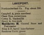 Lakeport description, exhibit, Union Publishing Co's Farmers' & Business Directory for the counties of Durham, Northumberland, Peterborough, and Victoria 1886-7