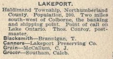 Lakeport description, exhibit, Ontario Commercial Year Book and Gazetteer: 1906