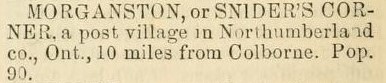 Morganston description, exhibit, Lovell's gazetteer of British North America... 1873.