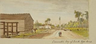 Watercolour of Cramachie, Bay of Quinte, Upper Canada by James Pattison Cockburn, 1826-1847