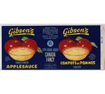 Gibson's applesauce can label, Lakeport Foods, Colborne, Cramahe Township