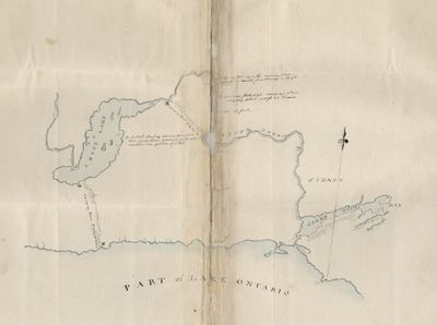 Map of the North Shore of Lake Ontario, the Trent River, and Rice Lake, 1792