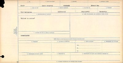 Edward S. Cochrane, Circumstances of Death Registers, First World War, Cramahe Township