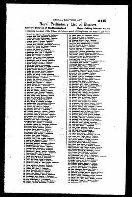 1957 Voters List, Cramahe Township