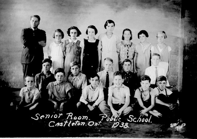 1938 Class photograph of seniors and Mr. J.C. McKague, Castleton School, Cramahe Township