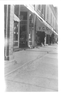 Concrete sidewalks on King Street, Colborne, Cramahe Township, ca.1920