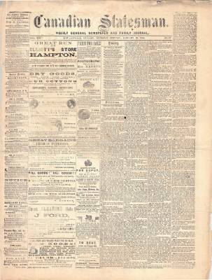 Canadian Statesman (Bowmanville, ON), 30 Jan 1868