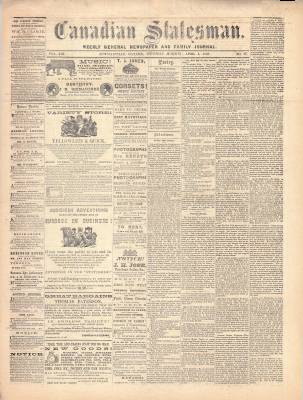 Canadian Statesman (Bowmanville, ON), 9 Apr 1868