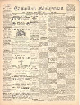 Canadian Statesman (Bowmanville, ON), 30 Apr 1868