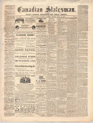 Canadian Statesman (Bowmanville, ON), 23 Jul 1868