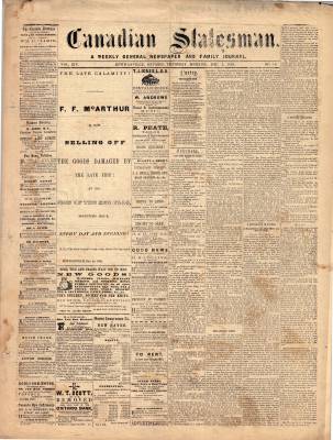 Canadian Statesman (Bowmanville, ON), 3 Dec 1868