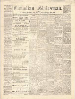 Canadian Statesman (Bowmanville, ON), 30 Sep 1869