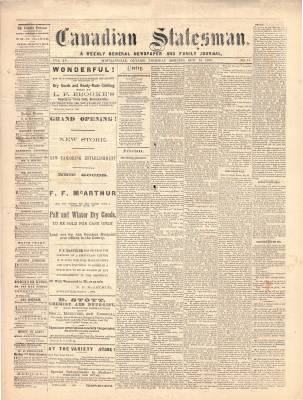 Canadian Statesman (Bowmanville, ON), 14 Oct 1869