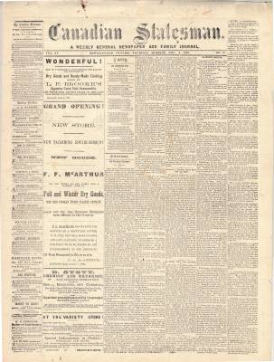 Canadian Statesman (Bowmanville, ON), 4 Nov 1869