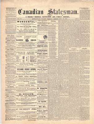 Canadian Statesman (Bowmanville, ON), 18 Nov 1869