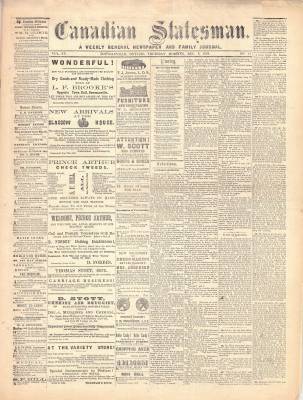 Canadian Statesman (Bowmanville, ON), 9 Dec 1869