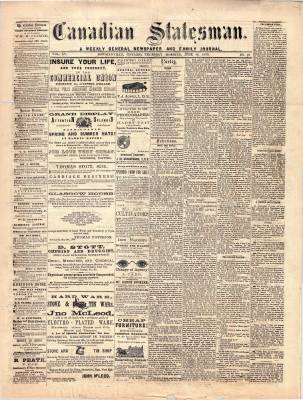 Canadian Statesman (Bowmanville, ON), 16 Jun 1870