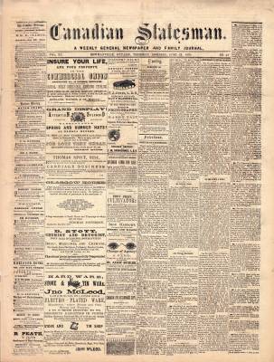 Canadian Statesman (Bowmanville, ON), 23 Jun 1870