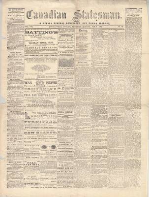 Canadian Statesman (Bowmanville, ON), 9 Feb 1871