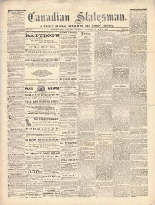 Canadian Statesman (Bowmanville, ON), 2 Mar 1871