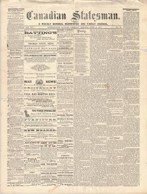 Canadian Statesman (Bowmanville, ON), 6 Apr 1871