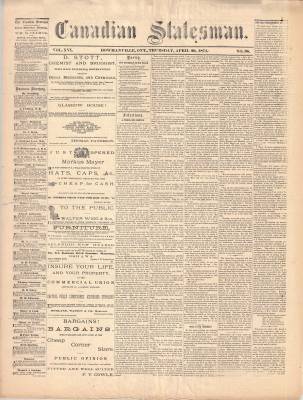 Canadian Statesman (Bowmanville, ON), 20 Apr 1871