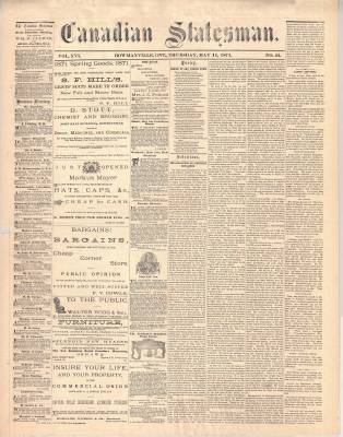 Canadian Statesman (Bowmanville, ON), 11 May 1871