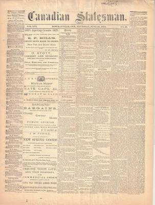 Canadian Statesman (Bowmanville, ON), 15 Jun 1871