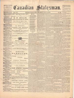 Canadian Statesman (Bowmanville, ON), 6 Jul 1871