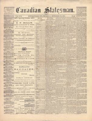 Canadian Statesman (Bowmanville, ON), 28 Sep 1871